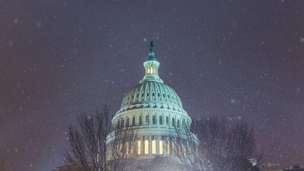 Snowing in Washington DC